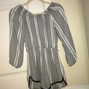 Ecoté black and white striped romper